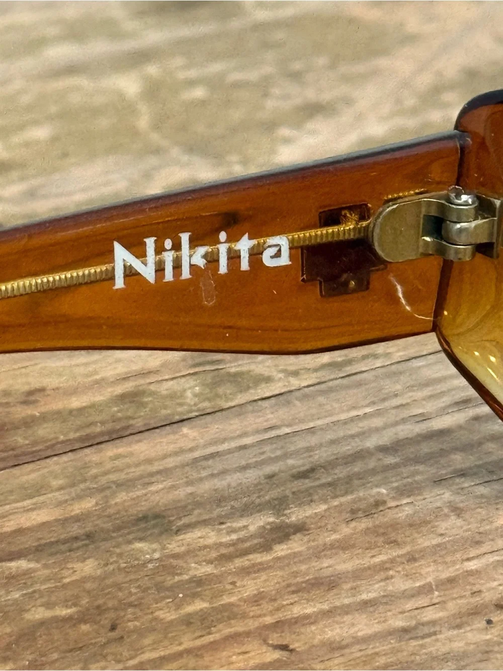 Nikita Brown Ombre Cat Eye Sunglasses Handmade in Italy Vintage Eyeglasses
